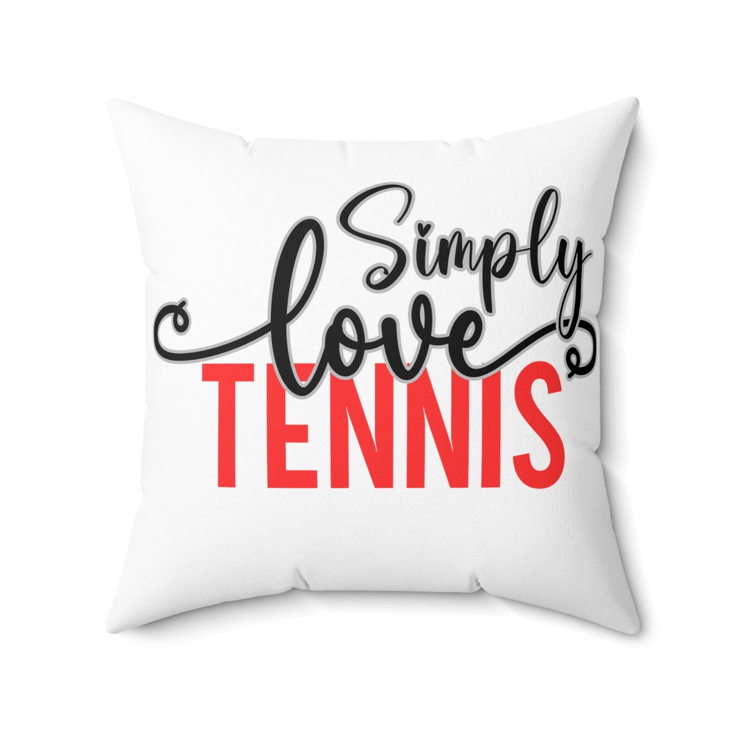 Simply Love Tennis Spun Polyester Square Pillow, Ideal for your Home, Great Gifts for Family, Friends, Relatives or Yourself. Nice back cushion for your sofa.