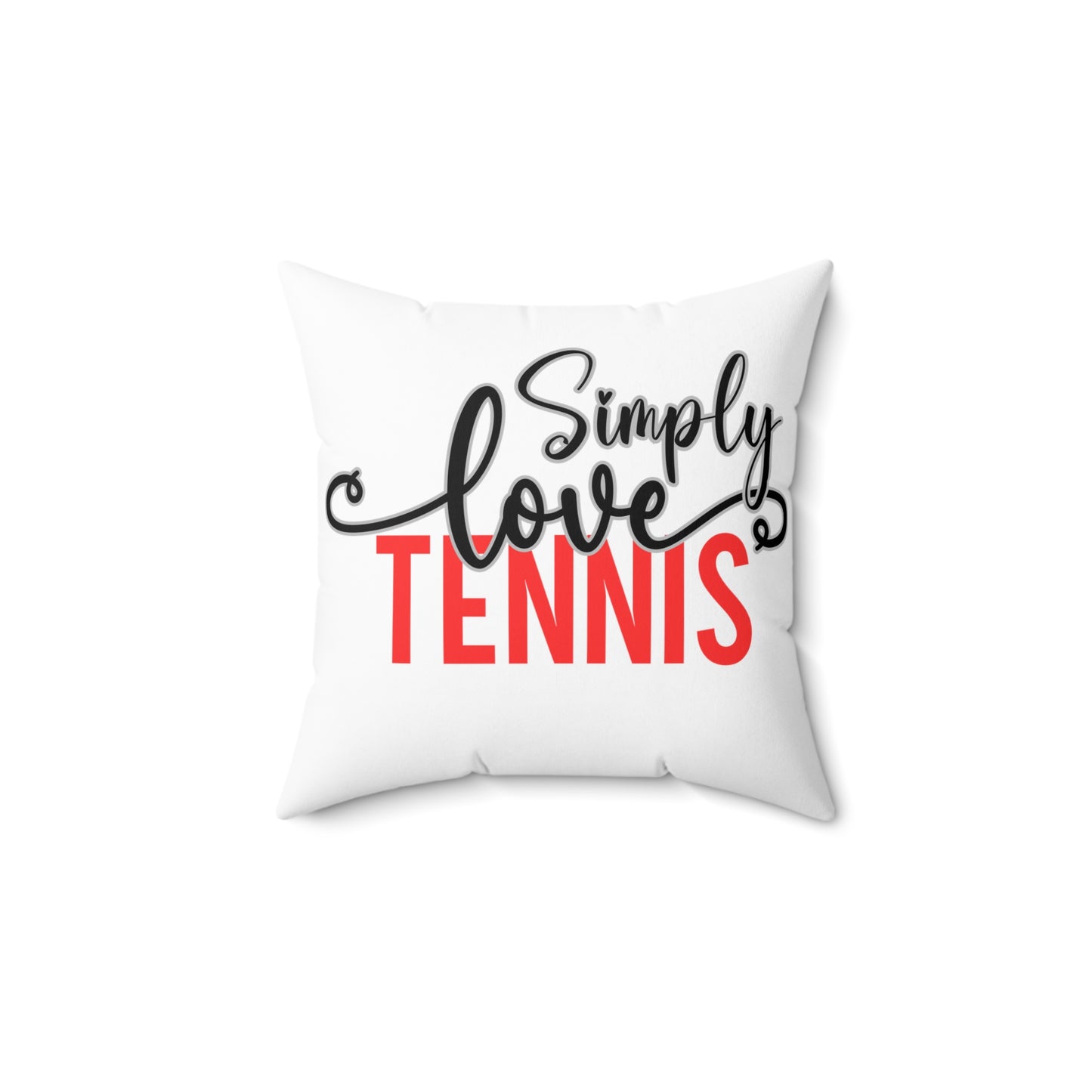 Simply Love Tennis Spun Polyester Square Pillow, Ideal for your Home, Great Gifts for Family, Friends, Relatives or Yourself. Nice back cushion for your sofa.