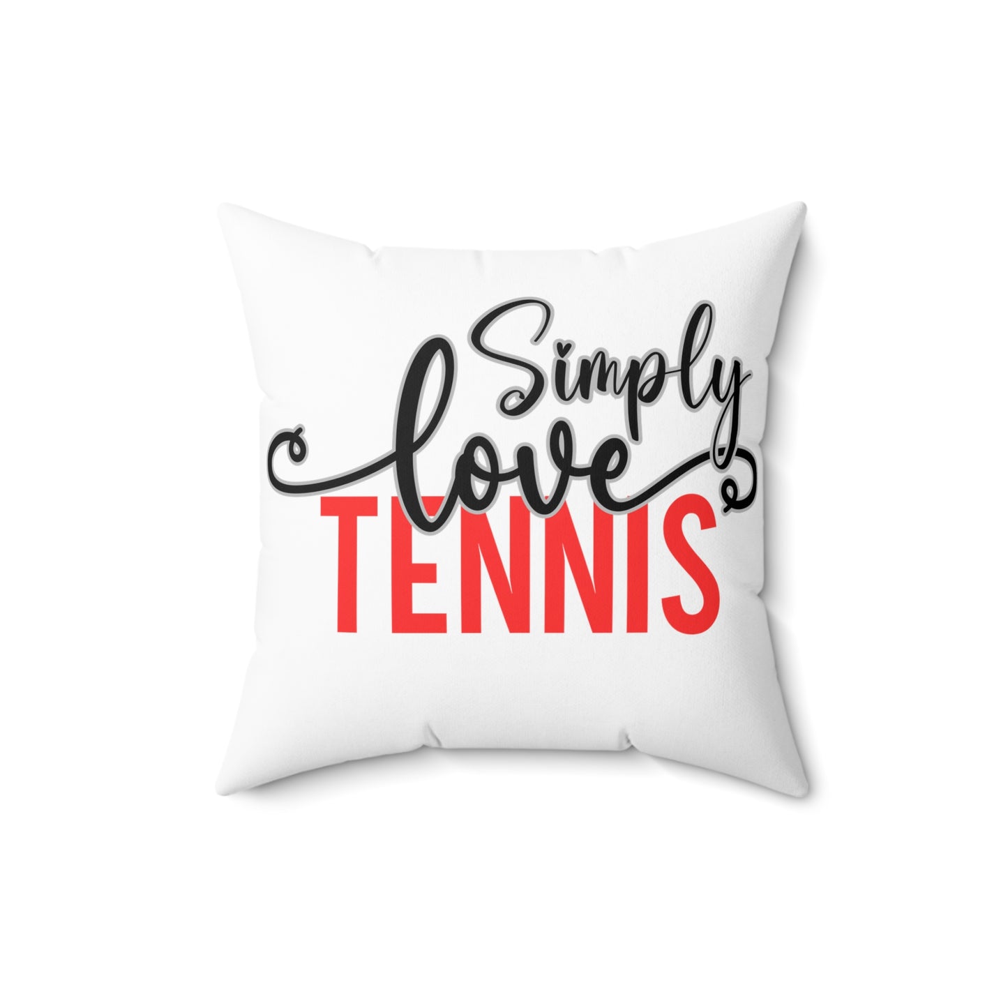 Simply Love Tennis Spun Polyester Square Pillow, Ideal for your Home, Great Gifts for Family, Friends, Relatives or Yourself. Nice back cushion for your sofa.