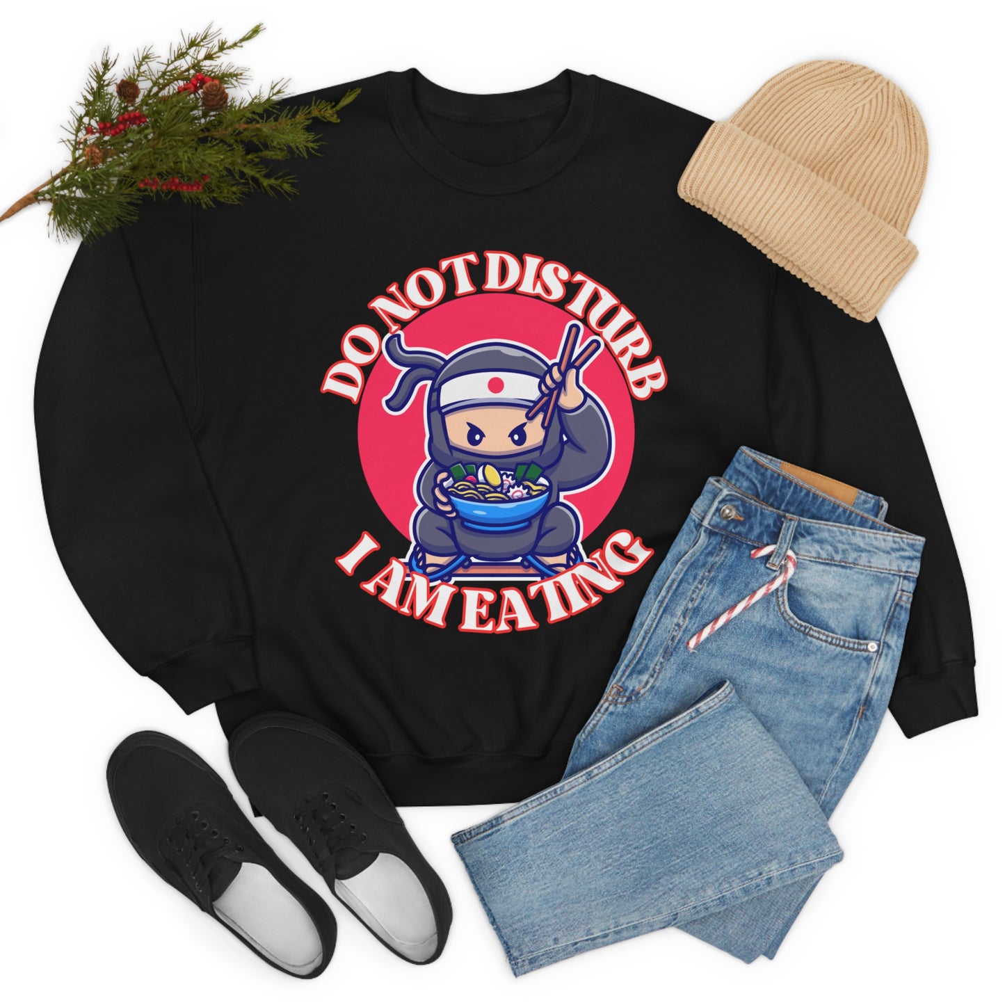 Do Not Disturb I am Eating Unisex Heavy Blend™ Crewneck Sweatshirt, Ideal for Gift for Friends, Family, Relative or Yourself.  Good for any situation