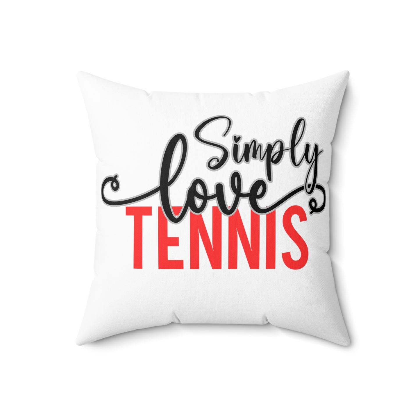 Simply Love Tennis Spun Polyester Square Pillow, Ideal for your Home, Great Gifts for Family, Friends, Relatives or Yourself. Nice back cushion for your sofa.